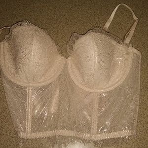 Floral lace long line bra